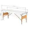 Stół składany do masażu drewniany Balance Lux 2 segmentowy 190x70 biały